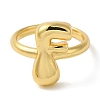 Initials Brass Open Cuff Ring for Women RJEW-N046-02F-G-2