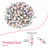 100Pcs 10 Colors Baking Paint Glass Pearl Connector Charms PALLOY-YW00097-3
