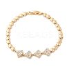 Brass Micro Pave Cubic Zirconia Link Chain Bracelets KK-R217-39G-4