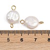 Natural Freshwater Pearl Keshi Pearl Flat Round Connector Charms STAS-D378-19G-3