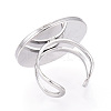 304 Stainless Steel Cuff Ring Findings STAS-S080-040I-P-4