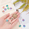 12Pcs Rainbow Color Ion Plating(IP) 201 Stainless Steel Charms STAS-UN0032-35-2