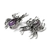 Dual-use Items Alloy Pave Jet Rhinestone Spider Brooch JEWB-C026-07C-AS-2