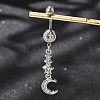 Alloy Crystal Rhinestone Dangle Curved Barbell Belly Rings LS-AJEW-R007-04P-02-1