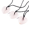Natural Rose Quartz Pendant Necklaces NJEW-K268-01A-1