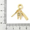 Brass Micro Pave Clear Cubic Zirconia Dentist European Dangle Charms KK-Z120-55G-02-3