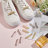 12Pcs 2 Colors Alloy Curb Chain Shoe Decorations FIND-AR0005-34-4