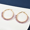 Beaded Hoop Earrings EJEW-JE03830-02-2
