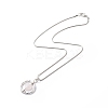 Ring with Heart Stone Beads Pendant Necklace NJEW-PH01446-3