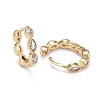 Brass Micro Pave Cubic Zirconia Huggie Hoop Earrings EJEW-K083-34G-B-2