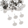 Tarnish Resistant 316 Surgical Stainless Steel Flat Round Blank Peg Stud Earring Settings STAS-R073-06A-3