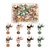 32Pcs 4 Colors Zinc Alloy Enamel Pendants ENAM-TA0001-25-1