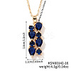 Brass Cubic Zirconia Long Tassel Pendant Necklaces for Fashionable Statement Style DV3387-16-1