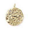 Brass Micro Pave Cubic Zirconia Pendants ZIRC-G157-03K-01G-1