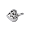 925 Sterling Silver 3D Hollow Flower Heart Charms STER-M099-02P-2