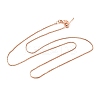 1mm Rack Plating Brass Box Chain Adjustable Slider Necklaces for Women Men MAK-L044-01RG-1