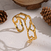 304 Stainless Steel Cuff Bangles for Women BJEW-Z153-01G-1