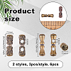 6Pcs 6 Styles Double Hole Brass Beads KK-OC0001-61-2