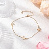 304 Stainless Steel Butterfly Link Chain Anklets for Women AJEW-AN00700-1