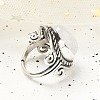 Natural Quartz Crystal Adjustable Rings RJEW-I108-01AS-09-3