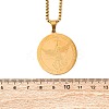 201 Stainless Steel Archangel Saint Michael Medal Pendant Box Chain Necklaces for Women NJEW-S440-01G-3