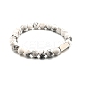 Natural Howlite Round Beaded Stretch Bracelet PW-WG80752-07-1