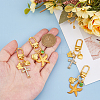 4Pcs 2 Styles Starfish & Cross Alloy Pendant Decoration HJEW-HS00001-3
