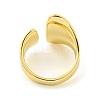 Brass Open Cuff Ring for Women AJEW-U003-07G-3