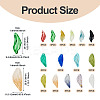 75Pcs 15 Colors Transparent Glass Leaf Pendants GLAA-TA0003-30-4