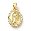 Rack Plating Brass with Cubic Zirconia Pendants KK-Z086-33G-07-1