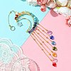 Heart Glass Pendant Decoration HJEW-JM02118-2