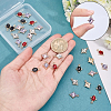 30Pcs 5 Colors Alloy Glass Charms GLAA-CA0001-22-3