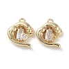 Brass Micro Pave Clear Cubic Zirconia Charms KK-G491-30G-1