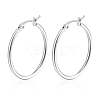 Non-Tarnish 304 Stainless Steel Hoop Earrings PW-WG89744-17-1