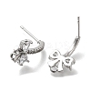 Brass with Cubic Zirconia Stud Earring Finding LS-KK-Q048-24P-2