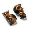 Natural Tiger Eye Carved Healing Mouse Figurines DJEW-D012-02B-2