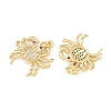 Brass Micro Pave Cubic Zirconia Pendants KK-C162-087B-G-2