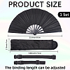 Glitter Plastic & Oxford Cloth Fan with Fan Bags AJEW-WH20022-89A-2