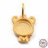 925 Sterling Silver Pendant Cabochon Settings STER-I020-01E-G-4