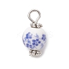 Handmade Flower Printed Porcelain Ceramid Pendants PALLOY-JF04143-01-3