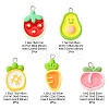 10Pcs 5 Styles Opaque Resin Pendants RESI-FS0001-52-5