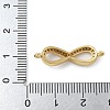 Rack Plating Brass Micro Pave Clear Cubic Zirconia Infinity Connector Charms KK-A234-079G-3