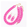 Acrylic Curb Chain Chain Necklaces & Dangle Earrings & Bracelets Sets FS-WGA399B-11-1