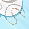 Two Tone Brass Rectangle Link Chain Necklaces NJEW-JN05761-5