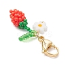 Sunflower Bud Acrylic Glass Seed Beaded Pendant Decorations HJEW-MZ00229-6