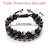 Stone Braided Bead Bracelets for Men Women BJEW-SW00002-04-2