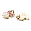 Real 18K Gold Plated Brass Enamel Charms KK-A154-13G-3