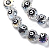 Transparent Evil Eye Glass Beads Strands LAMP-K037-06F-3