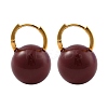 Round Brass Enamel Hoop Earrings for Women EJEW-U055-08G-2