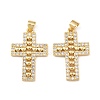 Brass Micro Pave Clear Cubic Zirconia Pendants KK-F919-32G-1